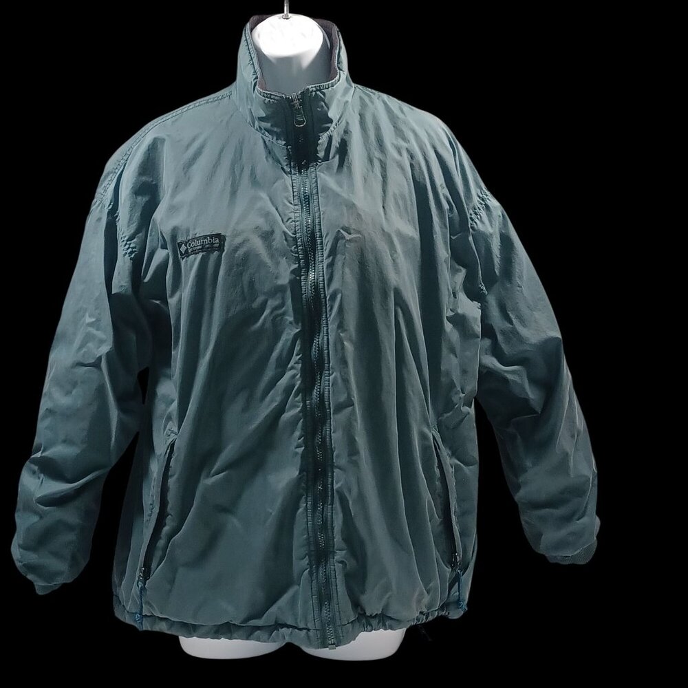 Columbia SPORTSWEAR Vintage Boxy Outdoor Zip Jacket Blue Green Mens Size XL